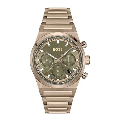 Boss kronograf kvartsur för män Candor Chrono kollektion med svart läderrem Boss kronograf kvartsur för män Candor Chrono kollektion med svart läderrem