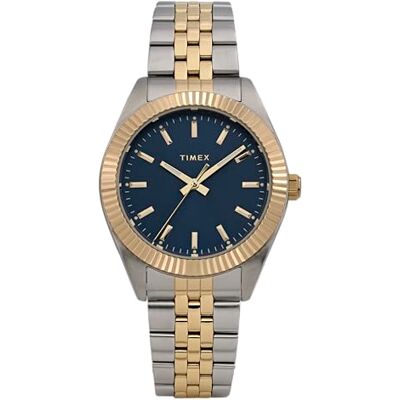 Timex TW2Y20200 Legacy Celestial Kvartsur på 36 mm för kvinnor – tvåfärgat armband i rostfritt stål med blå urtavla Timex TW2Y20200 Legacy Celestial Kvartsur på 36 mm för kvinnor – tvåfärgat armband i rostfritt stål med blå urtavla