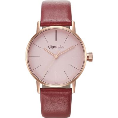 Gigandet Damer analog japansk kvartsurverk klocka med läderarmband 12VNAG43NE/016, rosguld Gigandet Damer analog japansk kvartsurverk klocka med läderarmband 12VNAG43NE/016, rosguld