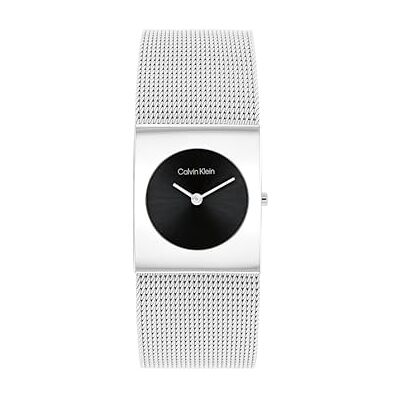Calvin analog kvartsur för kvinnor CK Pulse kollektion med rostfritt stål nätarmband, Svart, Modern Calvin analog kvartsur för kvinnor CK Pulse kollektion med rostfritt stål nätarmband, Svart, Modern