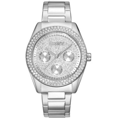 DKNY kvartsur Chambers Multi Glitz kvarts 5 ATM, silver, Einheitsgröße, Modern DKNY kvartsur Chambers Multi Glitz kvarts 5 ATM, silver, Einheitsgröße, Modern