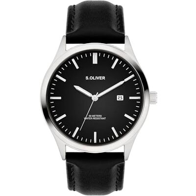 s.Oliver Oliver Herrklocka – rund – IP roséguld – 42 mm – klocka av metall med kvartsrörelse på konstläderband med stiftspänne – analog armbandsur – 5 atm vattentät – reptålig s.Oliver Oliver Herrklocka – rund – IP roséguld – 42 mm – klocka av metall med kvartsrörelse på konstläderband med stiftspänne – analog armbandsur – 5 atm vattentät – reptålig