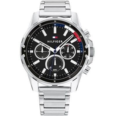 Tommy Hilfiger Analogt kvartsur för män med rem i rostfritt stål 1791936 Tommy Hilfiger Analogt kvartsur för män med rem i rostfritt stål 1791936