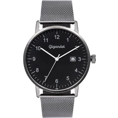 Gigandet Män analog japanskt kvartsurverk klocka med rostfritt stål armband 14VNAG26NE/007, svart Gigandet Män analog japanskt kvartsurverk klocka med rostfritt stål armband 14VNAG26NE/007, svart