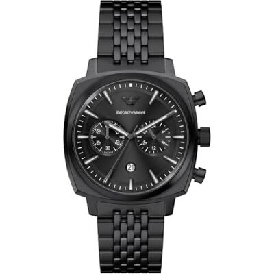 Giorgio Armani herr 40 mm svart klocka i rostfritt stål, AR11727 Giorgio Armani herr 40 mm svart klocka i rostfritt stål, AR11727