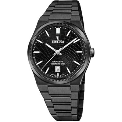 Festina armbandsur Rive Swiss Made, SVART, 40, Modern Festina armbandsur Rive Swiss Made, SVART, 40, Modern