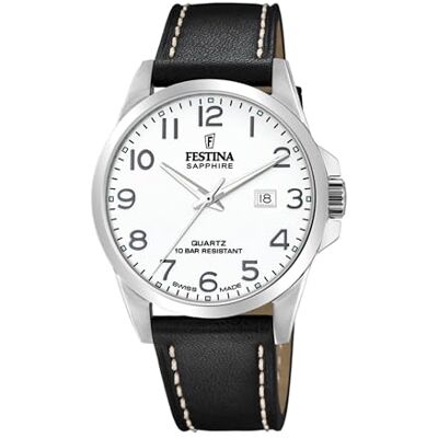 Festina Män analog kvartsklocka med läderarmband F20025/1 Festina Män analog kvartsklocka med läderarmband F20025/1