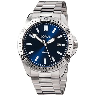 Lorus mäns analog kvartsur med metallarmband, blå, Sporter Lorus mäns analog kvartsur med metallarmband, blå, Sporter