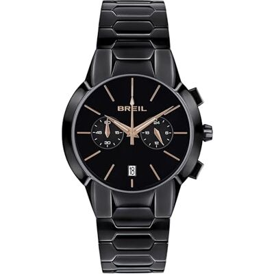 Breil Klocka New One-kollektion, kvartsurverk och färgat stålarmband för män, svart, Eine Größe, Armband Breil Klocka New One-kollektion, kvartsurverk och färgat stålarmband för män, svart, Eine Größe, Armband
