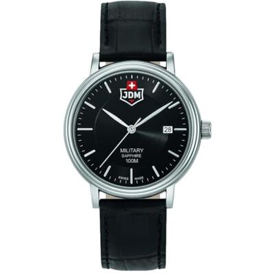 B JACQUES DU MANOIR Jacques du Manoir Analog klocka för män med läderarmband JDM-WG004-07, svart B JACQUES DU MANOIR Jacques du Manoir Analog klocka för män med läderarmband JDM-WG004-07, svart