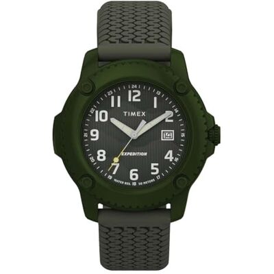 Timex TW4B34700 Expedition Timmer Kvartsur på 42 mm för män – grön silikonrem med grön urtavla Timex TW4B34700 Expedition Timmer Kvartsur på 42 mm för män – grön silikonrem med grön urtavla