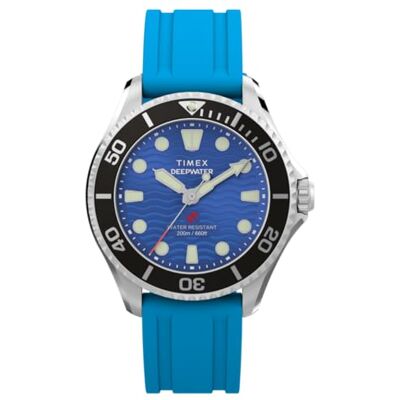 Timex TW2Y40300 Unisex Deepwater Meridian Kvartsur på 38 mm för män – blå HNBR-gummirem med blå urtavla och safirkristall Timex TW2Y40300 Unisex Deepwater Meridian Kvartsur på 38 mm för män – blå HNBR-gummirem med blå urtavla och safirkristall