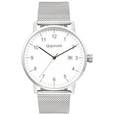 Gigandet Män analog japanskt kvartsurverk klocka med rostfritt stål armband 6VNAG26NE/005, silver Gigandet Män analog japanskt kvartsurverk klocka med rostfritt stål armband 6VNAG26NE/005, silver