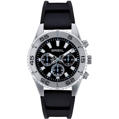 Breil Men's Sprintter Dial Overourse Blue Collor Movement Chrono kvarts och polyuretan Blue Kingy TW1999, Svart, taille unique, Rem Breil Men's Sprintter Dial Overourse Blue Collor Movement Chrono kvarts och polyuretan Blue Kingy TW1999, Svart, taille unique, Rem