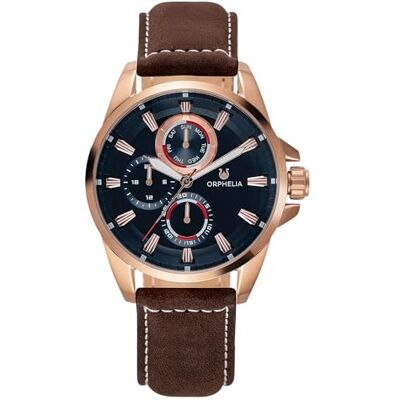 Orphelia herr multiurtavla klocka Eddington med läderarmband bälte Brun/blå Orphelia herr multiurtavla klocka Eddington med läderarmband bälte Brun/blå