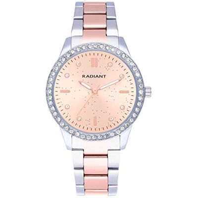 Radiant Universe Collection Analog och automatisk klocka Armbandsur för kvinnor Silver Armbandsur med rosa guld urtavla, bitono-rem och rosa strass på Bezel. 3ATM. 38mm., Flerfärgad, armband Radiant Universe Collection Analog och automatisk klocka Armbandsur för kvinnor Silver Armbandsur med rosa guld urtavla, bitono-rem och rosa strass på Bezel. 3ATM. 38mm., Flerfärgad, armband