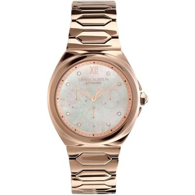 Olivia Burton analog multifunktion kvartsur för kvinnor lyster samling med rostfritt stålarmband, SILVER, Typ av armband Olivia Burton analog multifunktion kvartsur för kvinnor lyster samling med rostfritt stålarmband, SILVER, Typ av armband
