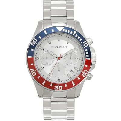 s.Oliver Oliver Herrklocka – rund – silver – 41 mm – klocka av metall med kvartsrörelse på rostfritt stålband med vikspänne – analog armbandsur – 10 ATM vattentät – reptålig s.Oliver Oliver Herrklocka – rund – silver – 41 mm – klocka av metall med kvartsrörelse på rostfritt stålband med vikspänne – analog armbandsur – 10 ATM vattentät – reptålig