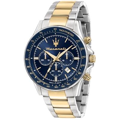 Maserati Sfida Limited Edition herrklocka, kronograf, kvarts -R8873640017, Silver och guld, 44mm, armband Maserati Sfida Limited Edition herrklocka, kronograf, kvarts -R8873640017, Silver och guld, 44mm, armband