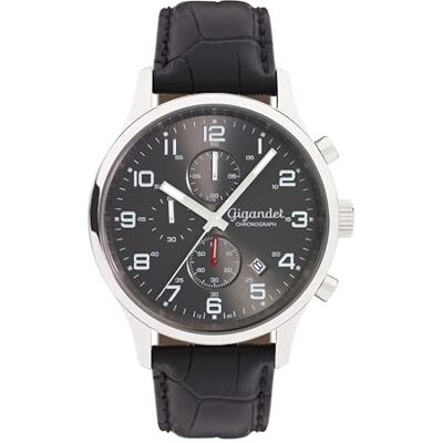 Gigandet män analog japanskt kvartsurverk klocka med läderarmband 8VNAG51NE/001, GRÅ Gigandet män analog japanskt kvartsurverk klocka med läderarmband 8VNAG51NE/001, GRÅ
