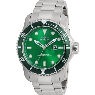 Invicta 20096 har ett 48 millimetres rostfritt stålfodral med en grön urtavla. Invicta 20096 har ett 48 millimetres rostfritt stålfodral med en grön urtavla.
