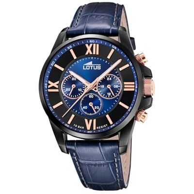 Lotus Reloj Chrono 18881/2 Acero och Piel Azul, Klassisk Lotus Reloj Chrono 18881/2 Acero och Piel Azul, Klassisk