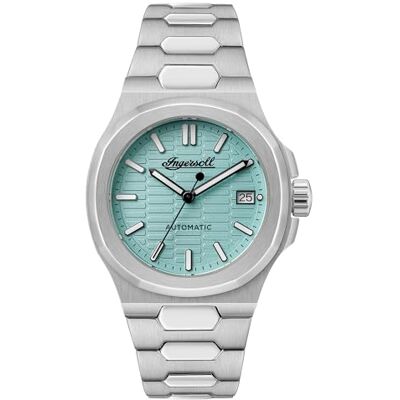 Ingersoll Catalina herrklocka 38 mm med skeletturtavla och armband i rostfritt stål, Turkos, Klänning sport Ingersoll Catalina herrklocka 38 mm med skeletturtavla och armband i rostfritt stål, Turkos, Klänning sport