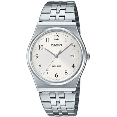 Casio Herr analog kvartsklocka med rostfritt stål rem MTP-B145D-7BVDF, SILVER, En storlek, armband Casio Herr analog kvartsklocka med rostfritt stål rem MTP-B145D-7BVDF, SILVER, En storlek, armband