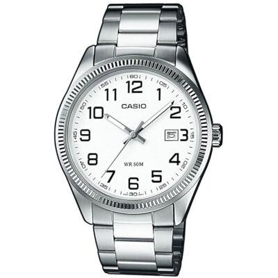 Casio Uhr mit japanischem Quarzuhrwerk MTP-1302D-7B 38 mm, Vit/grå, En storlek, Armband Casio Uhr mit japanischem Quarzuhrwerk MTP-1302D-7B 38 mm, Vit/grå, En storlek, Armband