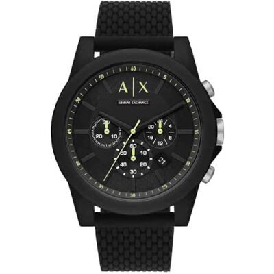 Giorgio Armani Watch For Men, Quartz Chronograph movement and 44mm Case Size with Silicone strap Giorgio Armani Watch For Men, Quartz Chronograph movement and 44mm Case Size with Silicone strap