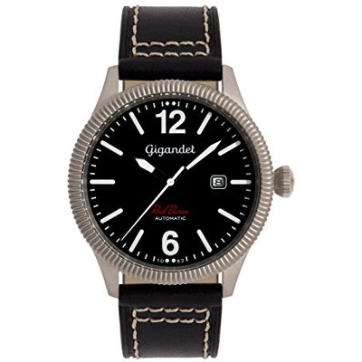 Gigandet Män analog japansk automatisk rörelse klocka med läderarmband 13VNAG8NE/008, svart Gigandet Män analog japansk automatisk rörelse klocka med läderarmband 13VNAG8NE/008, svart