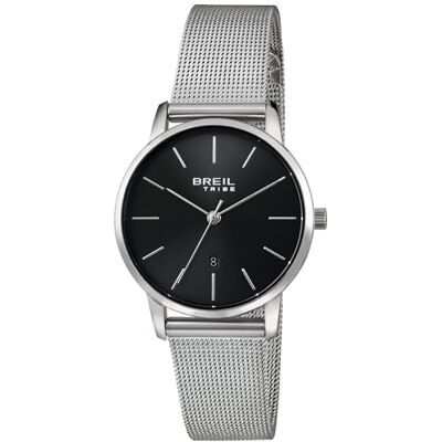Breil Klocka för kvinna modell Avery med stålarmband, bara rörelse 3H kvarts, Silber-Schwarz, En storlek, Armband Breil Klocka för kvinna modell Avery med stålarmband, bara rörelse 3H kvarts, Silber-Schwarz, En storlek, Armband