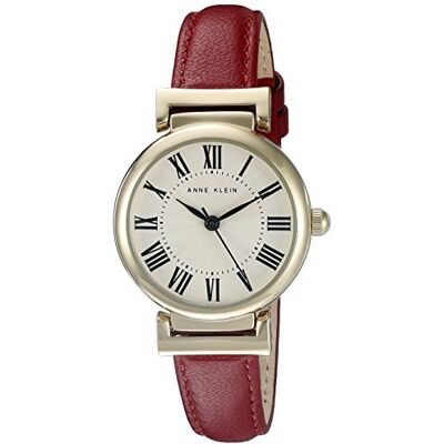 Anne Klein damklocka med läderarmband, Röd Anne Klein damklocka med läderarmband, Röd