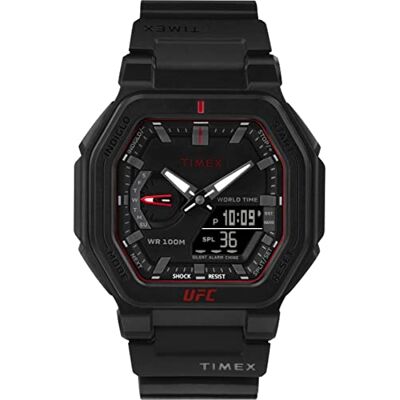 Timex herr analog digital kvarts armband UFC styrka, svart, Armband: Timex herr analog digital kvarts armband UFC styrka, svart, Armband: