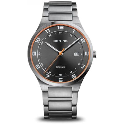 BERING Men's Quartz Watch 39mm Case Wristwatch with Titanium Case Titanium Collection 11739 15139 BERING Men's Quartz Watch 39mm Case Wristwatch with Titanium Case Titanium Collection 11739 15139