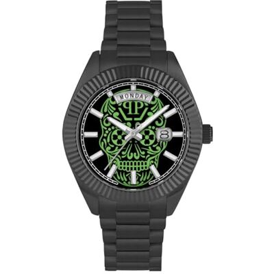 Philipp Plein herrklocka analog kvarts datum superlative Gent rostfritt stål, svart, Armband Philipp Plein herrklocka analog kvarts datum superlative Gent rostfritt stål, svart, Armband
