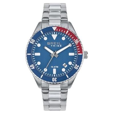 Breil Overhand armbandsur för män i silver med armband av rostfritt stål, vattentäthet: 10 bar, husdiameter: 39 mm, EW0717, Konstruktion, Armband Breil Overhand armbandsur för män i silver med armband av rostfritt stål, vattentäthet: 10 bar, husdiameter: 39 mm, EW0717, Konstruktion, Armband
