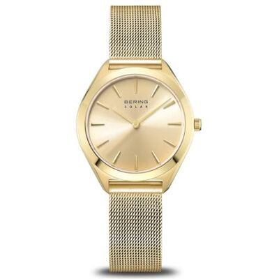 BERING Women's Quartz Watch 31mm Case Wristwatch with Gold Case Gold Dial Gold Milanese Strap 5 ATM 17331-333 BERING Women's Quartz Watch 31mm Case Wristwatch with Gold Case Gold Dial Gold Milanese Strap 5 ATM 17331-333