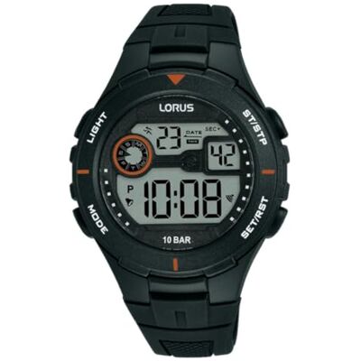 Lorus män digital kvarts klocka med silikonarmband R2381PX9, svart Lorus män digital kvarts klocka med silikonarmband R2381PX9, svart