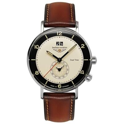Bauhaus Aviation Vintage pilot, kvarts, 24462, Beige, Rem Bauhaus Aviation Vintage pilot, kvarts, 24462, Beige, Rem