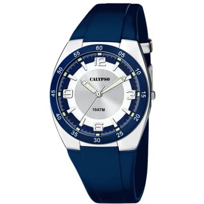 Calypso Herrklocka gummi – kvarts, vattentät 10 atm – herrklocka casual – K5753 Street Style, blå, Taglia unica, Armband Calypso Herrklocka gummi – kvarts, vattentät 10 atm – herrklocka casual – K5753 Street Style, blå, Taglia unica, Armband