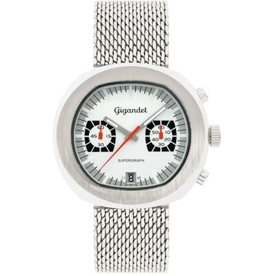 Gigandet Analog japansk kvartsurverk klocka för män med rostfritt stål armband 6VNAG11NE/001, silver Gigandet Analog japansk kvartsurverk klocka för män med rostfritt stål armband 6VNAG11NE/001, silver