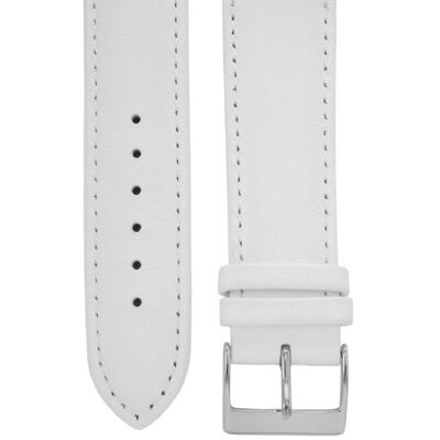 Cerberus Klockarmband 20 mm läder vit, längd 75 x 115 mm, spänne i rostfritt stål, VIT, Bälte Cerberus Klockarmband 20 mm läder vit, längd 75 x 115 mm, spänne i rostfritt stål, VIT, Bälte