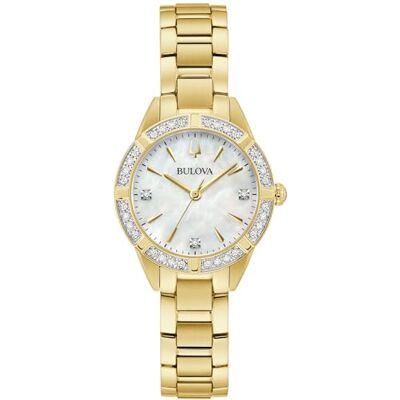Bulova kvinnors analog kvartsklocka med rostfritt stål rem 98R297 Bulova kvinnors analog kvartsklocka med rostfritt stål rem 98R297