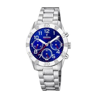 Festina pojkkronograf kvarts klocka med rostfritt stål armband F20345/2, silver, Armband Festina pojkkronograf kvarts klocka med rostfritt stål armband F20345/2, silver, Armband