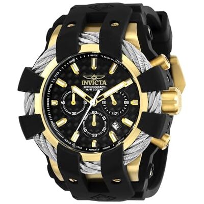 Invicta 23860 har ett 48 millimetres rostfritt stålfodral med svart urtavla. Invicta 23860 har ett 48 millimetres rostfritt stålfodral med svart urtavla.
