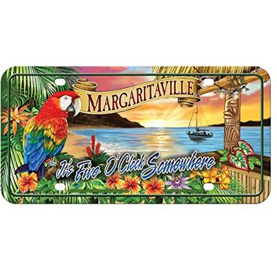 Rico Industries Rico Margaritaville 5 Uhr Sonnenuntergang Metall Auto Tag Rico Industries Rico Margaritaville 5 Uhr Sonnenuntergang Metall Auto Tag