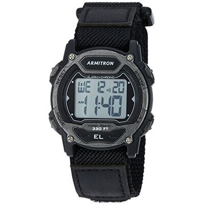 Armitron unisex sportklocka med digital kronograf och nylonarmband, 45/7004, Svart Armitron unisex sportklocka med digital kronograf och nylonarmband, 45/7004, Svart