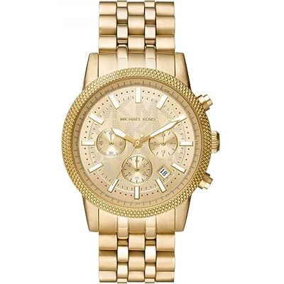 Michael Kors Hutton Herrklocka, kronografverk med armband i rostfritt stål eller läder Michael Kors Hutton Herrklocka, kronografverk med armband i rostfritt stål eller läder
