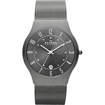 Skagen Sundby Titanium herrklocka, Quartz trehandsurverk med armband i rostfritt stål eller läder Skagen Sundby Titanium herrklocka, Quartz trehandsurverk med armband i rostfritt stål eller läder